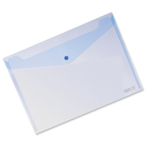 SSeco Wallet Popper-seal Heavy-duty Polypropylene Oxo-biodegradable A4 Blue Ref 30085-BU [Pack 5]