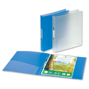 SSeco Ring Binder Polypropylene Oxo-biodegradable 2 O-Ring 25mm A4 Blue Ref RB001-BU [Pack 10]