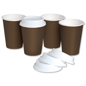 Coffee Cup and Drink Through Lid Combi Pack 10oz 296ml [Pack 50]