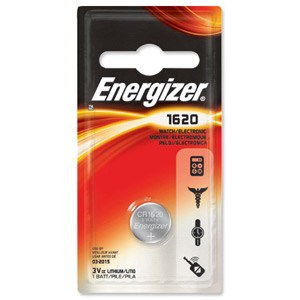 Energizer CR1620 Battery Lithium for Camera Calculator or Pager 3V Ref PIP1 611323 Ident: 647B