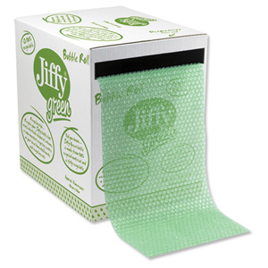 Jiffy Green Bubble Wrap Dispenser Box for Packing Recycled Polythene Wrap Size Ref 43010