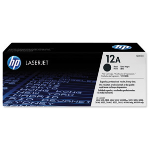 Hewlett Packard [HP] No. 12A Laser Toner Cartridge Page Life 2000pp Black Ref Q2612A Ident: 814F