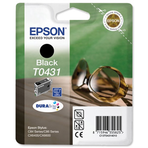 Epson T0431 Inkjet Cartridge DURABrite Sunglasses Page Life 850pp Black Ref C13T04314010 Ident: 803H