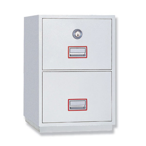 Phoenix Firefile Filing Cabinet Fire Resistant 2 Lockable Drawers 145Kg W530xD675xH805mm Ref 2242