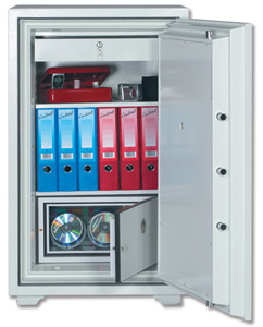 Phoenix Data Combi Safe Lockable Cash Drawer Fire Resistant 145 Litres 222kg W655xD560xH1145mm Ref 2503