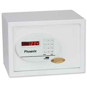 Phoenix Saracen Safe Cash Valuables 8 Digit Electronic Lock 14L 10kg W350xD250xH250mm Grey Ref SS0935E