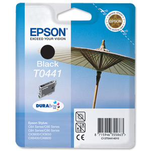Epson T0441 Inkjet Cartridge DURABrite Parasol Page Life 400pp Black Ref C13T04414010 Ident: 803H