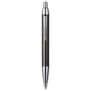 Parker Premium IM Ball Pen Chiselled Gunmetal Lacquer and Chrome Trim Ref S0908710