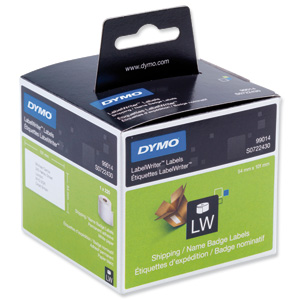 Dymo Labelwriter Labels Name Badge and Shipping 54x101mm Ref 99014 S0722430 [Pack 220]