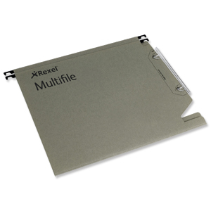 Multifile Lateral Suspension File Heavyweight Manilla V-base 15mm W330mm Green Ref 78080 [Pack 50]