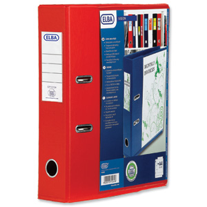 Elba Lever Arch File with Clear PVC Cover 70mm Spine A4 Red Ref 100080895 [Pack 10]