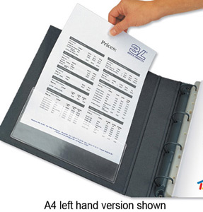 3L Filing Pockets Polypropylene Self-adhesive Left Hand A4 Clear Ref 10064 [Pack 100]