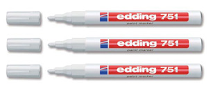 Edding 751 Paint Marker Xylene and Toluene-free Bullet Tip 1-2mm Line White Ref [Pack 10]