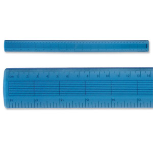 Helix Ruler Plastic Shatter-resistant Gridded Inches and Metric 457mm Blue Tint Ref L28010