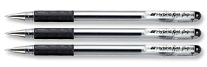 Pentel Hybrid Gel Grip Rollerball Pen 0.6mm Tip 0.3mm Line Black Ref K116E-A [Pack 12]