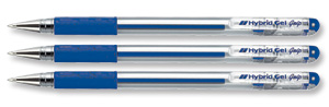 Pentel Hybrid Gel Grip Rollerball Pen 0.6mm Tip 0.3mm Line Blue Ref K116E-C [Pack 12]