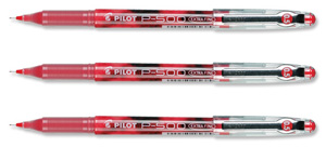 Pilot P500 Gel Rollerball Pen Needle Point 0.5mm Tip 0.3mm Line Red Ref BLP5002 [Pack 12]