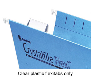 Rexel Crystalfile Flexifile Tabs Plastic For Suspension Files Clear Ref 3000057 [Pack 50]