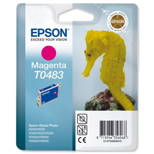 Epson T0483 Inkjet Cartridge Seahorse Page Life 400pp Magenta Ref C13T04834010