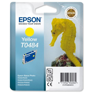Epson T0484 Inkjet Cartridge Seahorse Page Life 400pp Yellow Ref C13T04844010