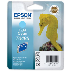 Epson T0485 Inkjet Cartridge Seahorse Page Life 400pp Light Cyan Ref C13T04854010 Ident: 803J