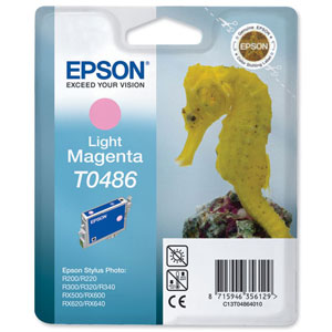 Epson T0486 Inkjet Cartridge Seahorse Page Life 400pp Light Magenta Ref C13T04864010