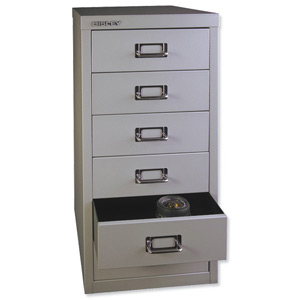 Bisley SoHo Multidrawer Cabinet 5-Drawer H325mm Silver Ref 052 55