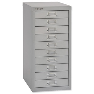 Bisley SoHo Multidrawer Cabinet 10-Drawer H590mm Silver Ref 069 55