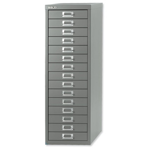 Bisley SoHo Multidrawer Cabinet 15-Drawer H860mm Silver Ref 089 55