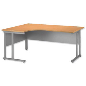 Tercel Eyas Cantilever Radial Left Hand Desk W1600xD1180xH720mm Beech