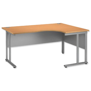 Tercel Eyas Cantilever Radial Right Hand Desk W1600xD1180xH720mm Beech