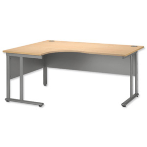 Tercel Eyas Cantilever Radial Left Hand Desk W1600xD1180xH720mm Maple