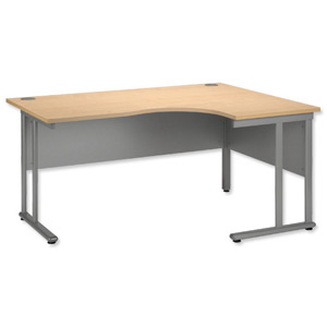 Tercel Eyas Cantilever Radial Right Hand Desk W1600xD1180xH720mm Maple