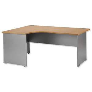 Tercel Eyas Classic Radial Left Hand Desk Panel-end 25mm Top W1600xD1180xH720mm Oak