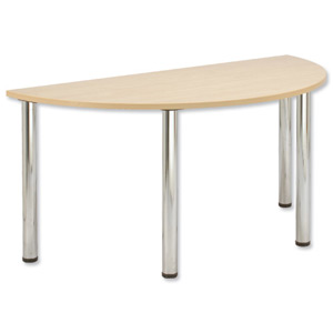 Trexus Conference Table Semicircular Silver Round Legs W1500xD750xH735mm Maple