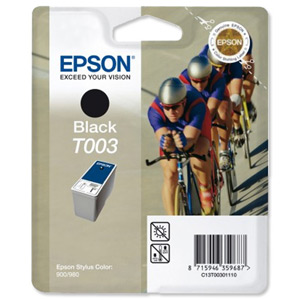 Epson Inkjet Cartridge Page Life 1200pp Black Ref T003011