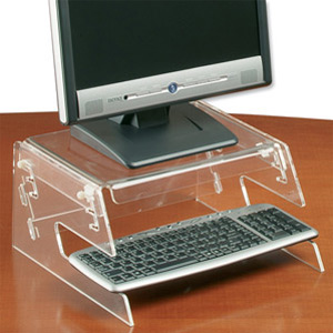 Compucessory Terminal Monitor Stand Capacity 20kg 3 Heights 145-170-195mm Acrylic Clear Ref 761124
