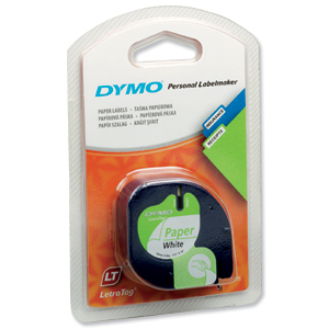 Dymo LetraTag Tape Paper 12mmx4m Pearl White Ref 91200 S0721510