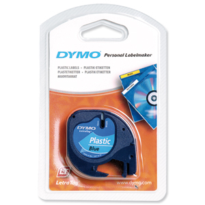 Dymo LetraTag Tape Plastic 12mmx4m Ultra Blue Ref 91205 S0721650