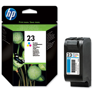 Hewlett Packard [HP] No. 23 Inkjet Cartridge Page Life 620pp 30ml Colour Ref C1823D