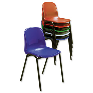 Trexus Stacking Chair Polypropylene with Black Frame W460xD420xH450mm Blue