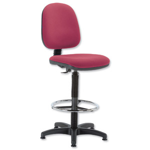Trexus Office Operator Chair High Rise Medium Back H300mm W460xD430xH680-820mm Burgundy