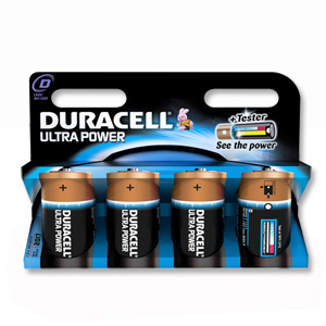 Duracell Ultra Power MX1300 Battery Alkaline 1.5V D Ref 81235530 [Pack 4]
