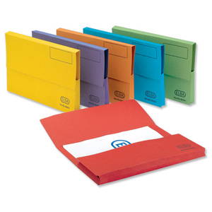 Elba Bright Manilla Document Wallet 285gsm Capacity 32mm Foolscap Orange Ref 26616 [Pack 25]