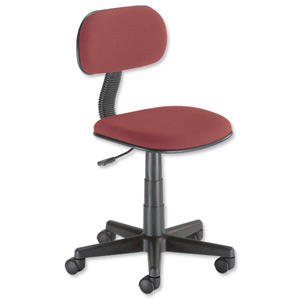Trexus Intro Typist Chair Back H220mm Seat W410xD390xH405-520mm Claret Ref 10001-03