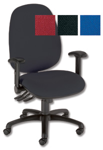Trexus Wellington Operator Chair 24-7 Adjustable Arms Back H600mm W500xD490xH460-580mm Charcoal