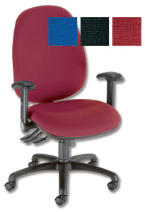 Trexus Wellington Operator Chair 24-7 Adjustable Arms Back H600mm W500xD490xH460-580mm Burgundy
