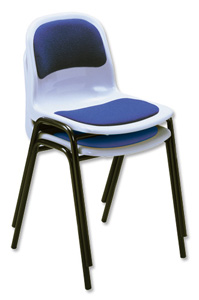 Trexus Stacking Chair Polypropylene with Black Frame Part Upholstered W460xD420xH450mm Blue