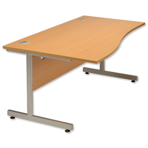 Influx Wave Desk Left-hand W1600xD1000xH720mm Beech