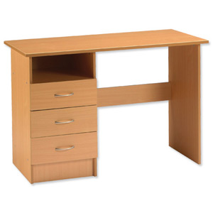 Influx Trumpington Desk Workstation Homeworking 3 Drawer W1100xD550xH755mm Beech